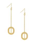 Cole Haan Metal Basics 12k Goldplated Open Round Linear Chain Drop Earrings