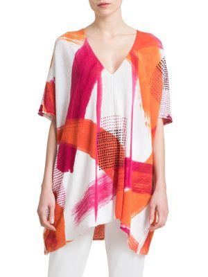 Donna Karan V-neck Printed Blouse