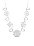 Anne Klein Silvertone And Crystal Necklace