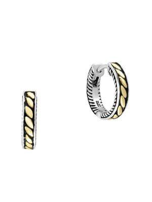 Effy Sterling Silver & 18k Yellow Gold Hoop Earrings