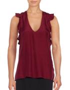 David Lerner Sienna Ruffled Silk Top