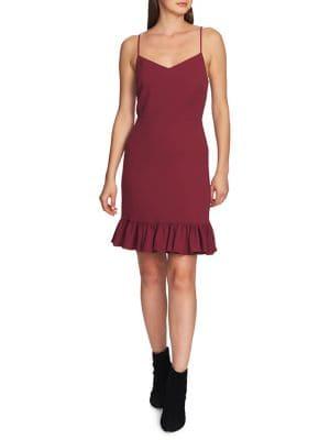 1.state Ruffle-hem Sheath Slip Dress