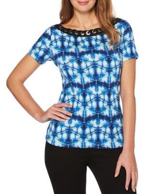Rafaella Petite Tie-dye Corded Tee