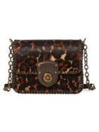 Lauren Ralph Lauren Small Leopard-print Calf Hair & Leather Crossbody Bag