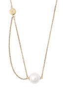 Michael Kors Classic Goldtone Modern Faux Pearl Lobster Necklace