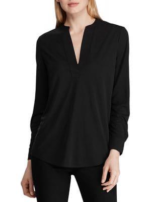 Lauren Ralph Lauren Split-neck Top