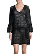 Calvin Klein Bell-sleeve Crochet Cover-up