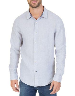 Nautica Heathered Linen Casual Shirt