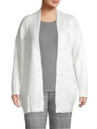 Lord & Taylor Petite Heathered Open Cardigan