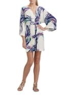 London Times Kimono-sleeve Printed Dress