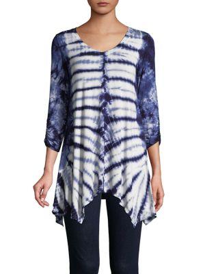 Context Three-quarter-sleeve Tie-dye Top