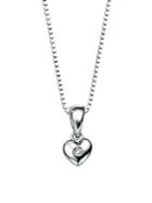 D For Diamond Sterling Silver & Diamond Heart Pendant Necklace