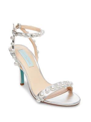 Betsey Johnson Embellished Metallic Sandals