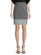 Imnyc Isaac Mizrahi Project Runway Challenge Winner Stanley Hudson X Imnyc Striped Ponte Pull-on Pencil Skirt