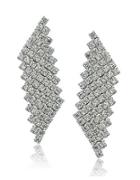 Lord & Taylor Sterling Silver And Cubic Zirconia Mesh Drop Earrings