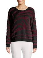 Vince Camuto Tiger-print Cotton-blend Sweater