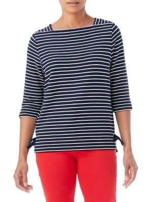 Olsen Side-tie Stripe Pullover