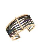 Bcbgeneration Goldtone And Rainbow Multi-chain Cuff Bracelet