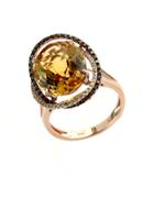 Effy Apricot Rose 14kt. Rose Gold And Citrine Ring With Diamond Accents