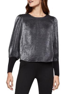 Bcbgeneration Puffed-shoulder Metallic Top