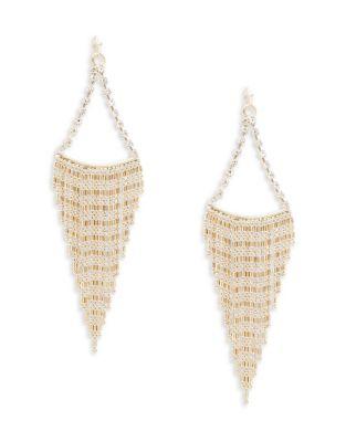 Kensie Fringe Crystal Drop Earrings