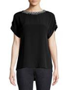 Dorothy Perkins Embellished Short Sleeve Blouse