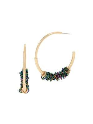 Bcbgeneration Goldtone Wire Wrapped Hoop Earrings