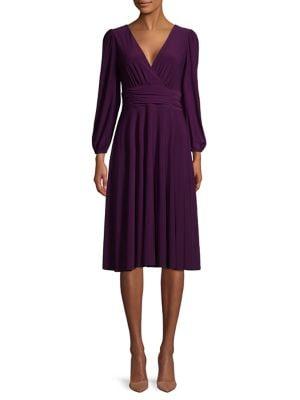 Eliza J Long-sleeve Wrap Dress