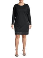Michael Michael Kors Plus Embellished Long-sleeve Shift Dress