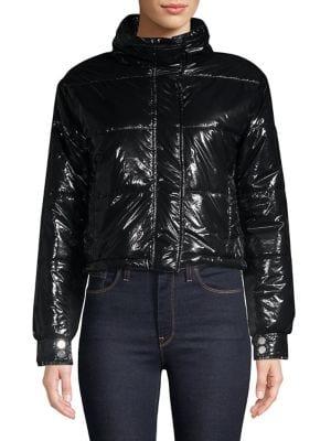 Design Lab Cropped Nylon Puffer Jacket