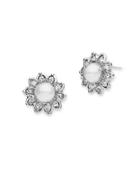 Marchesa Pearl And Crystal Button Earrings