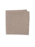 Black Brown Exford Houndstooth Cotton Pocket Square