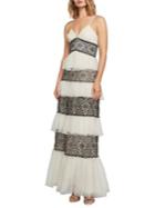 Bcbgmaxazria Farrell Embroidered Lace-trimmed Gown