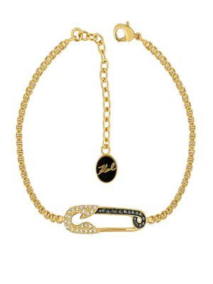 Karl Lagerfeld Safety Pin Crystal Bracelet