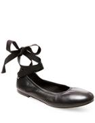 Steve Madden Meow Leather Tie-up Ballet Flats