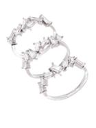 Lord & Taylor Sterling Silver Crystal Stack Rings