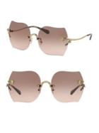 Coach 60mm Irregular Rimless Sunglasses