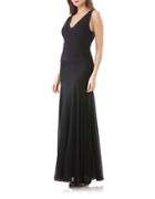 Js Collections Solid Fit And Flare Gown