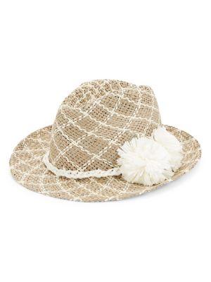 Helene Berman Criss Cross Straw Sun Hat