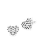 Michael Kors Kors Love Pave Heart Sterling Silver Stud Earrings