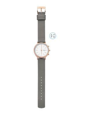 Skagen Hald Hybrid Leather-strap Smart Watch
