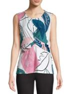 Donna Karan Floral-print Twisted Blouse