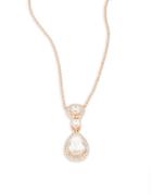 Nadri Rose Goldtone Crystal Teardrop Pendant Necklace