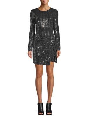 Astr The Label On The List Knotted Sparkle Mini Dress