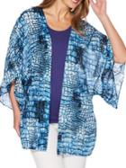 Rafaella Reptile Tie-dyed Cotton Cardigan