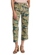 Free People Camo Cropped Wide-leg Utility Pants
