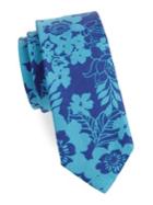Barbara Blank Floral-print Cotton Tie