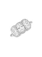 Lord & Taylor Rhodium-plated Sterling Silver And Triple Oval Cubic Zirconia Center Cluster Ring