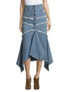 Cmeo Collective Distressed Cotton Midi Skirt