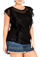 City Chic Plus 2-in-1 Dreamy Lace Top And Camisole